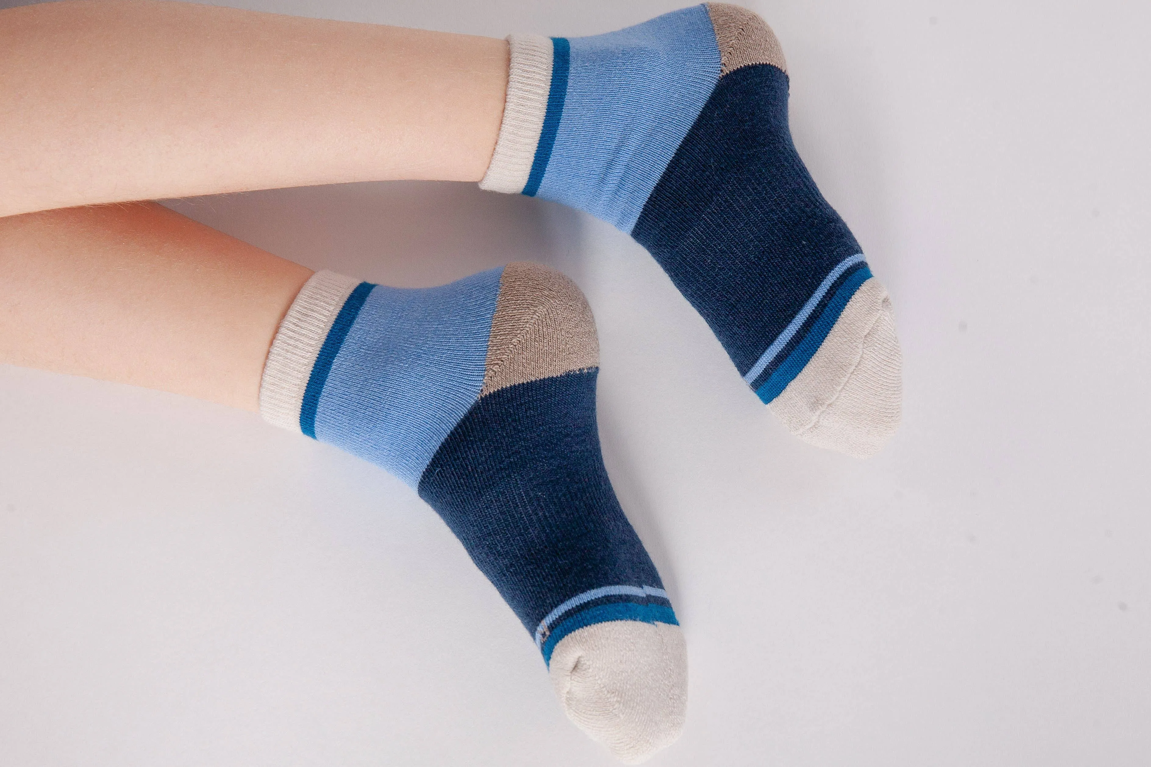 Merino Wool Children's Socks: Retro Blue