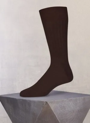 Merino Wool/Silk Sock in Brown