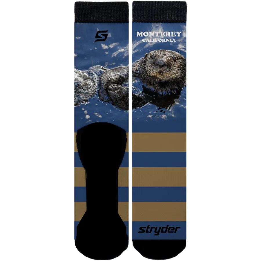 Monterey Sea Otter Brown Stripes Socks