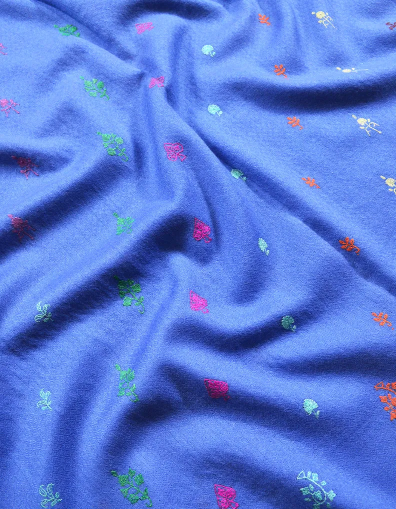 navy blue Embroidery Pashmina Stole 7825