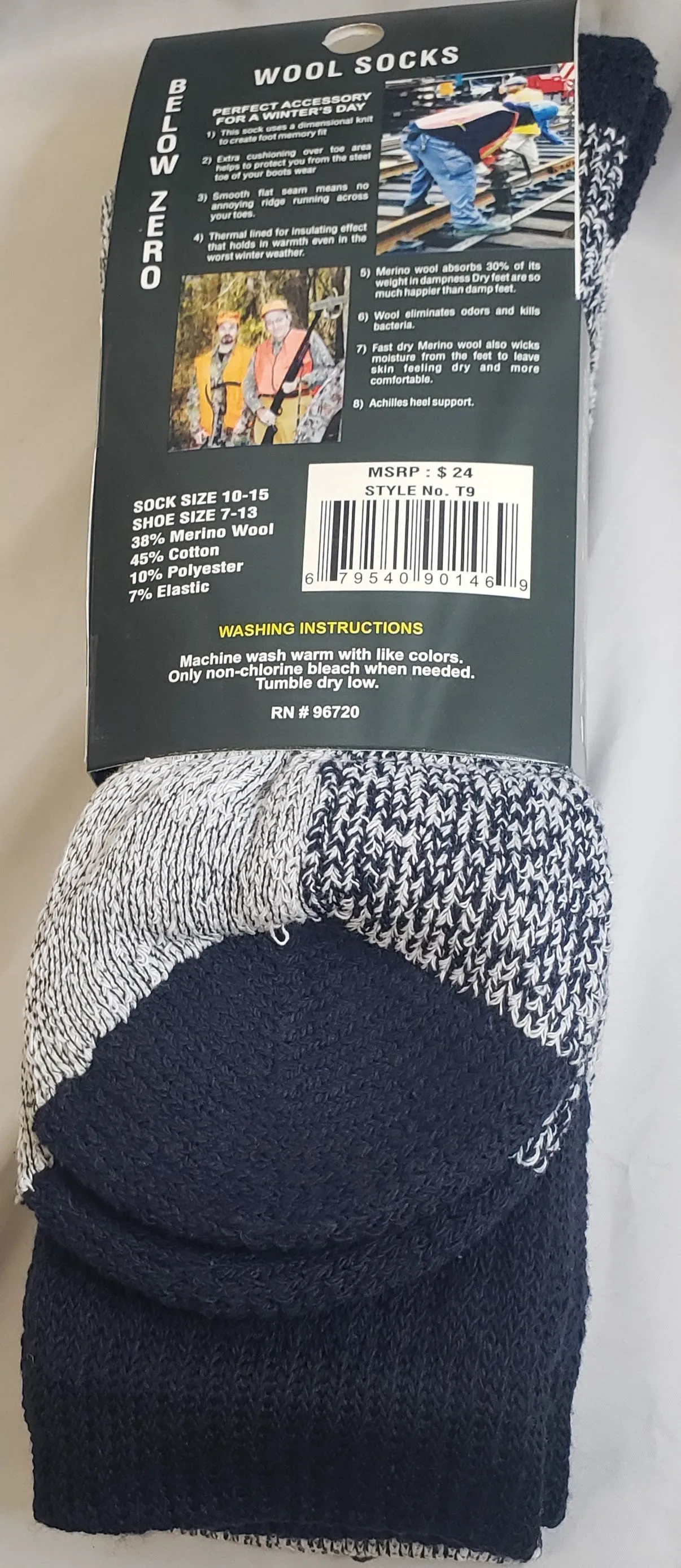 Nico -- Men's Merino Wool Thermal Socks -- 2 Pr. Pk -- Grey