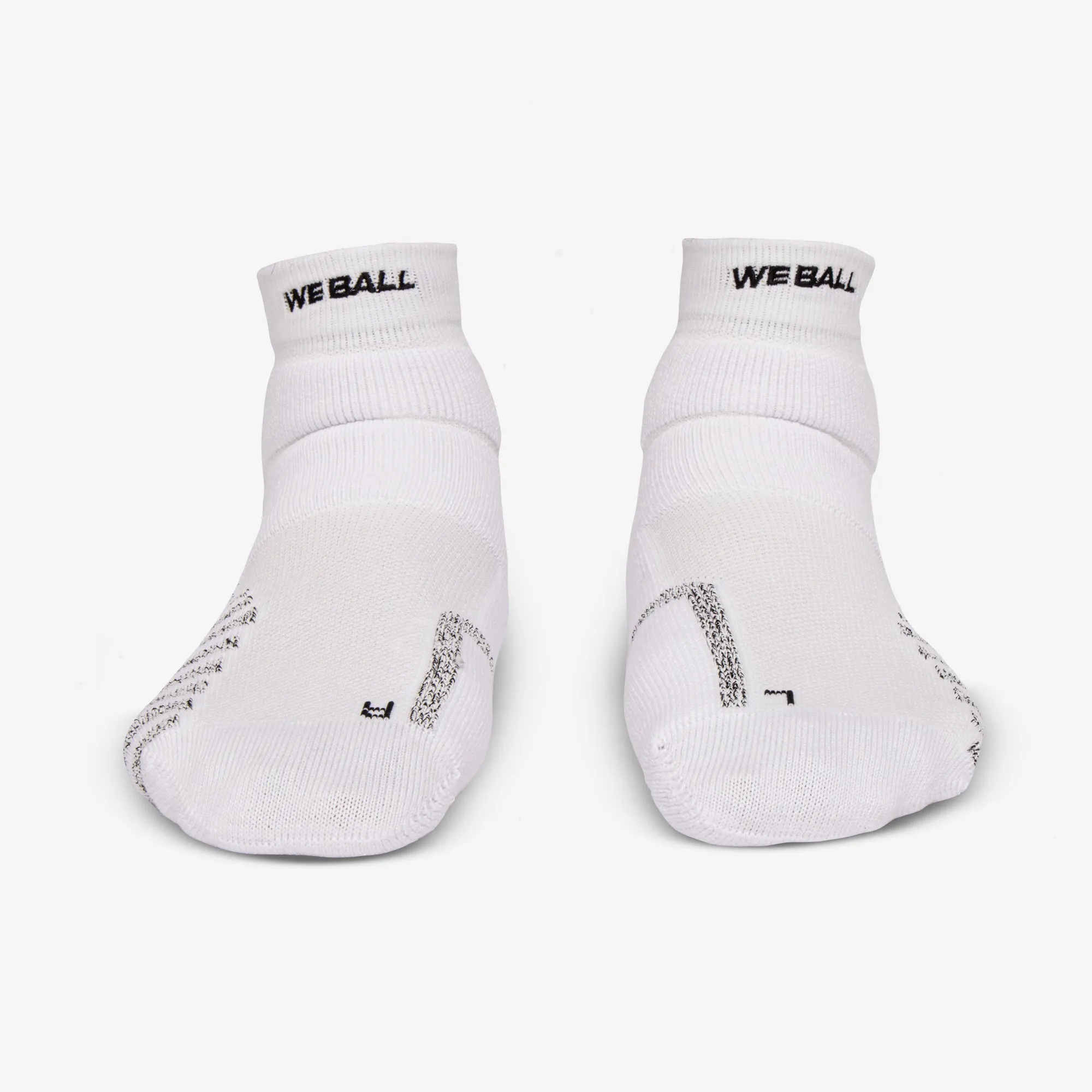 PADDED GRIP QTR SOCKS (WHITE)