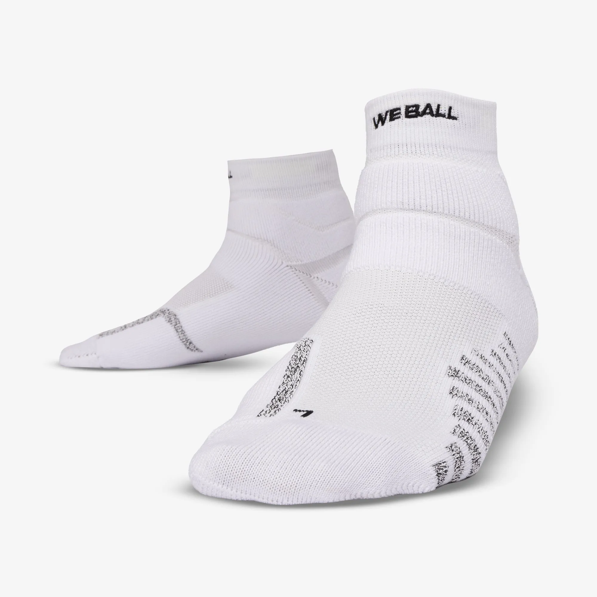 PADDED GRIP QTR SOCKS (WHITE)