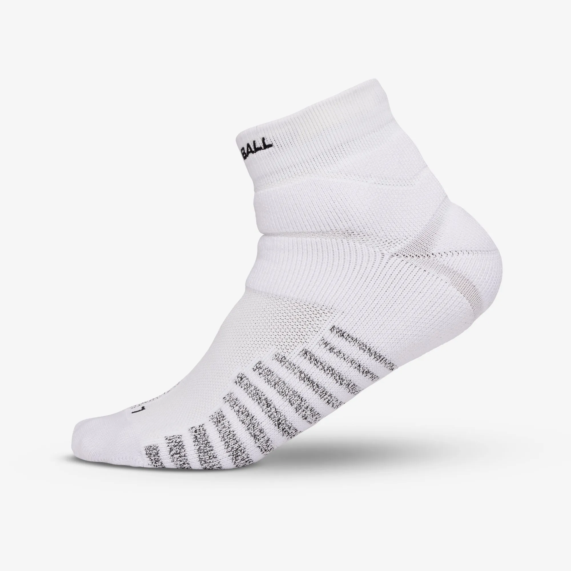 PADDED GRIP QTR SOCKS (WHITE)