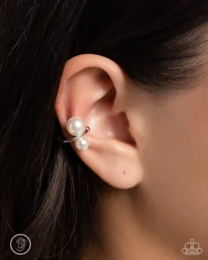 Paparazzi Earring ~ Elegant Emblem - White