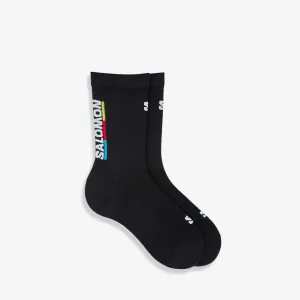 Pulse Race Flag Crew Socks Black | Bright Red | Lemon