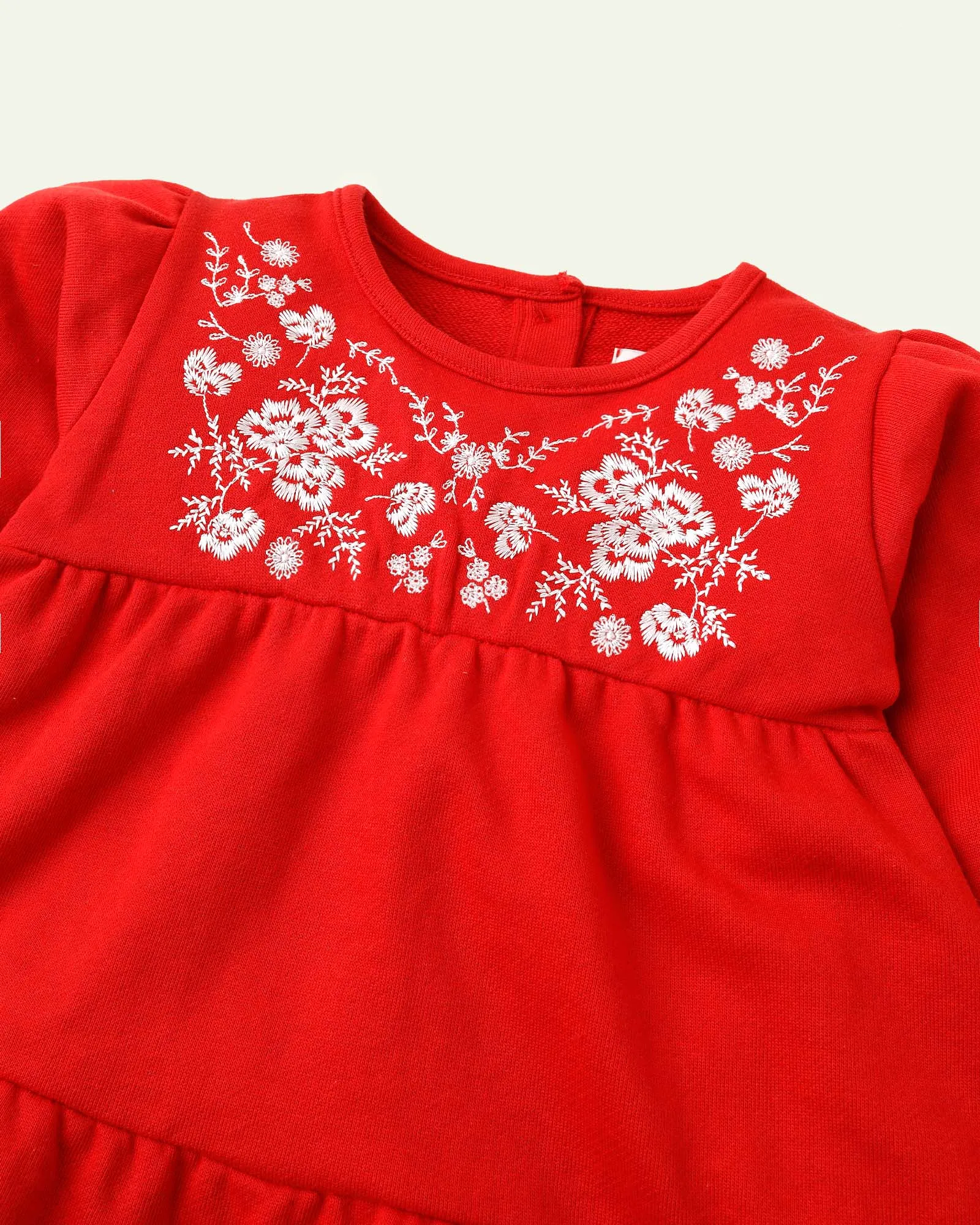 Red Embroidered Top