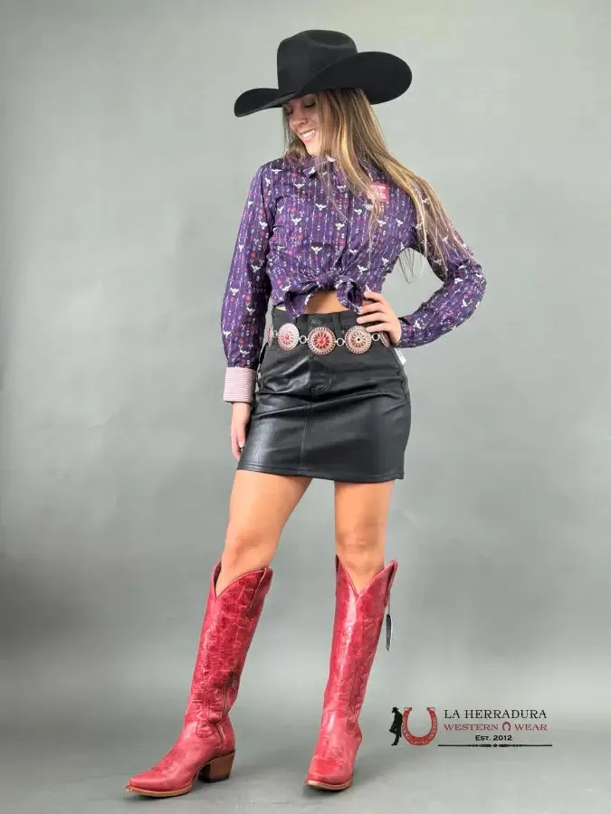 ROCK'EM VICTORIA RED HIGH TOP SNIP TOE TALL BOOT