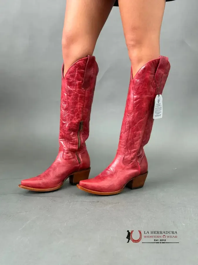 ROCK'EM VICTORIA RED HIGH TOP SNIP TOE TALL BOOT