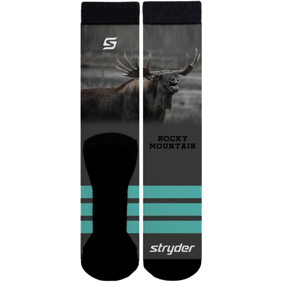 Rocky Mountain Green Moose Socks