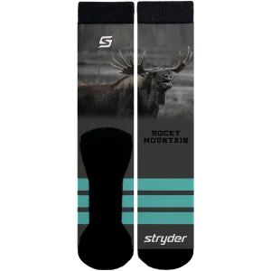 Rocky Mountain Green Moose Socks