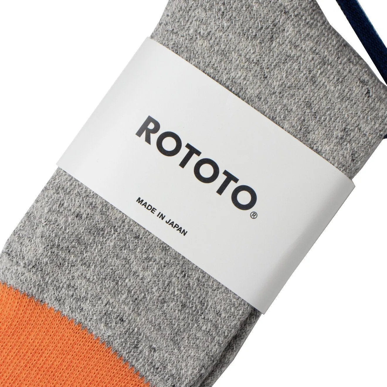 RoToTo Double Face Socks Light Orange / Light Gray