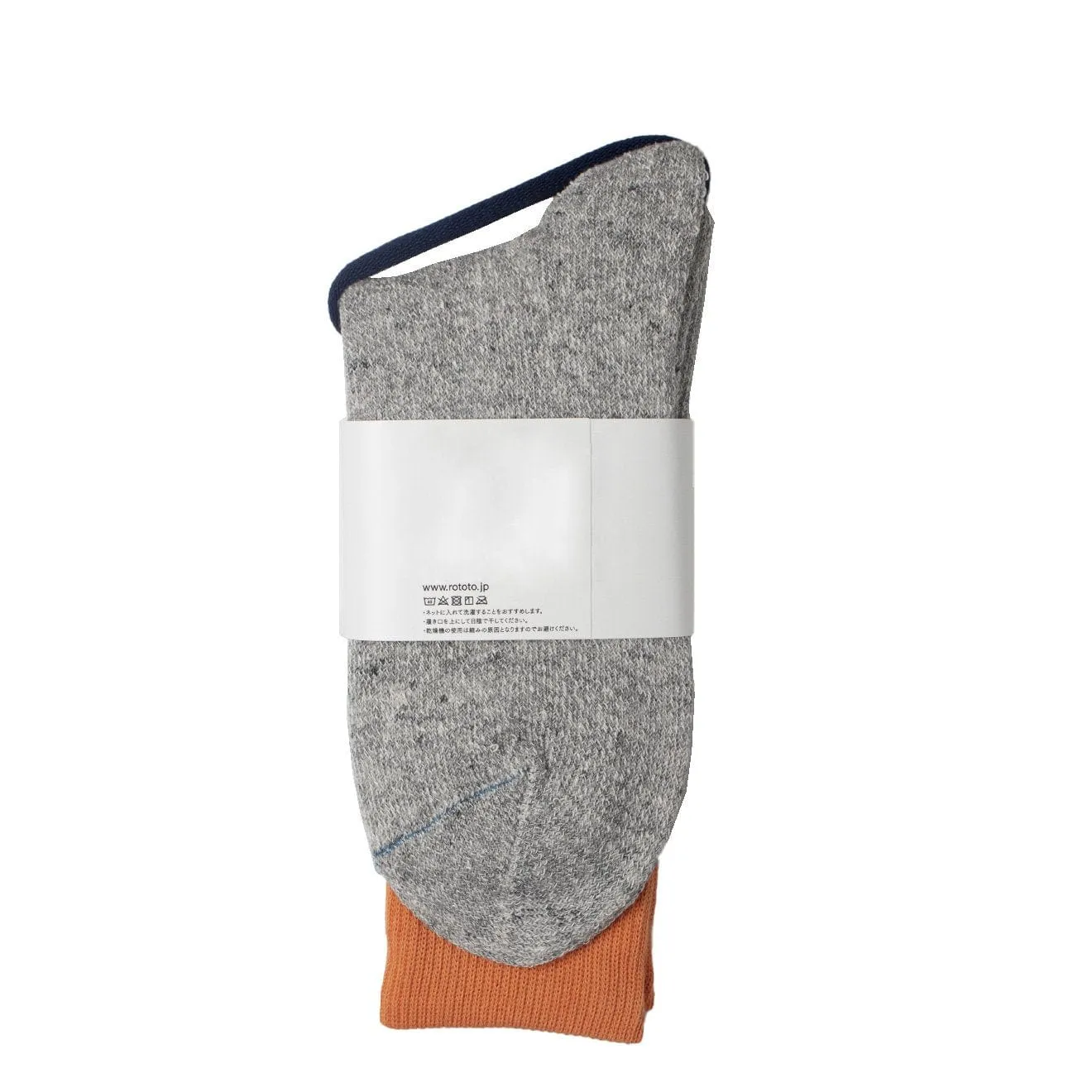 RoToTo Double Face Socks Light Orange / Light Gray