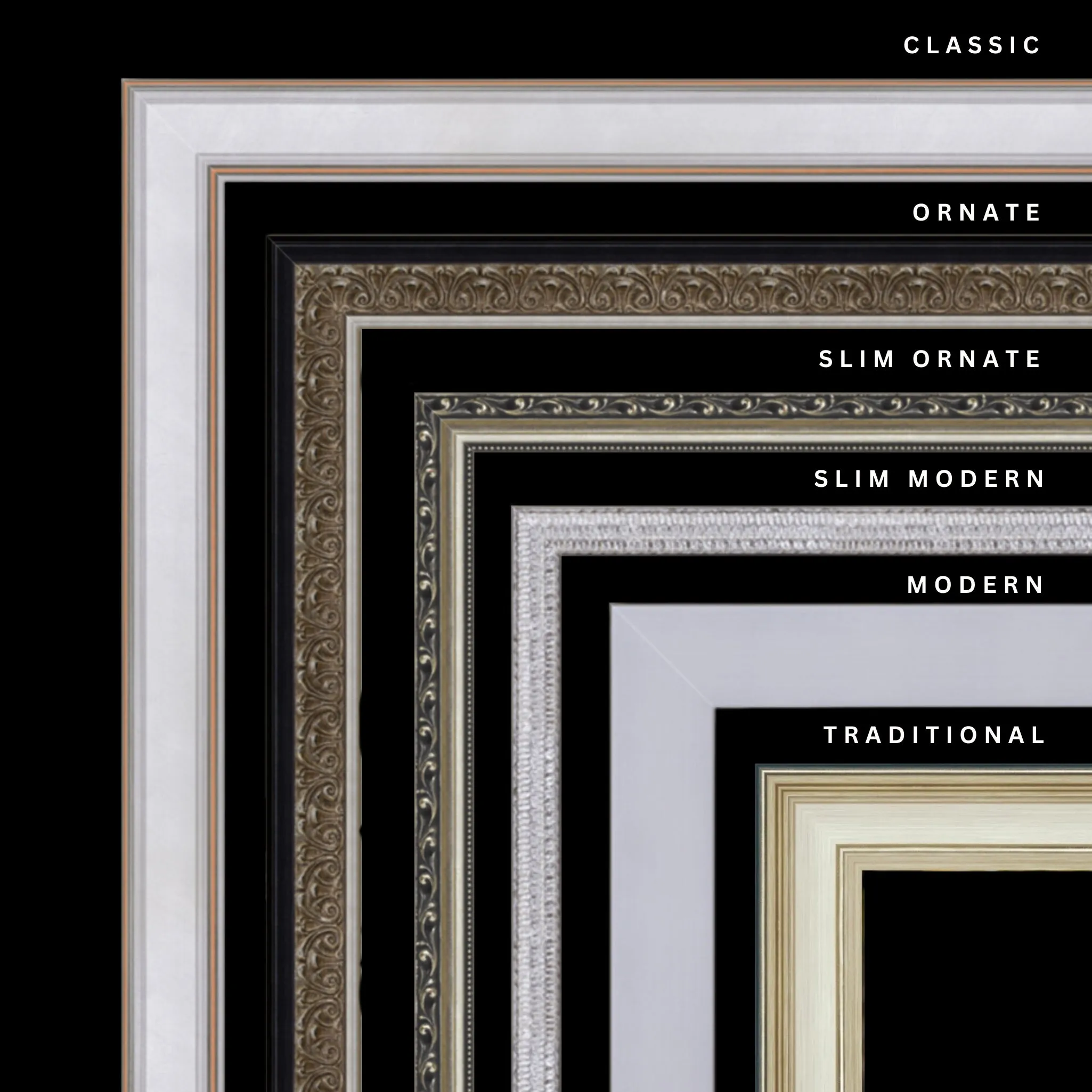 Silver 46x29 Picture Frame Ornate Traditional Classic Antique