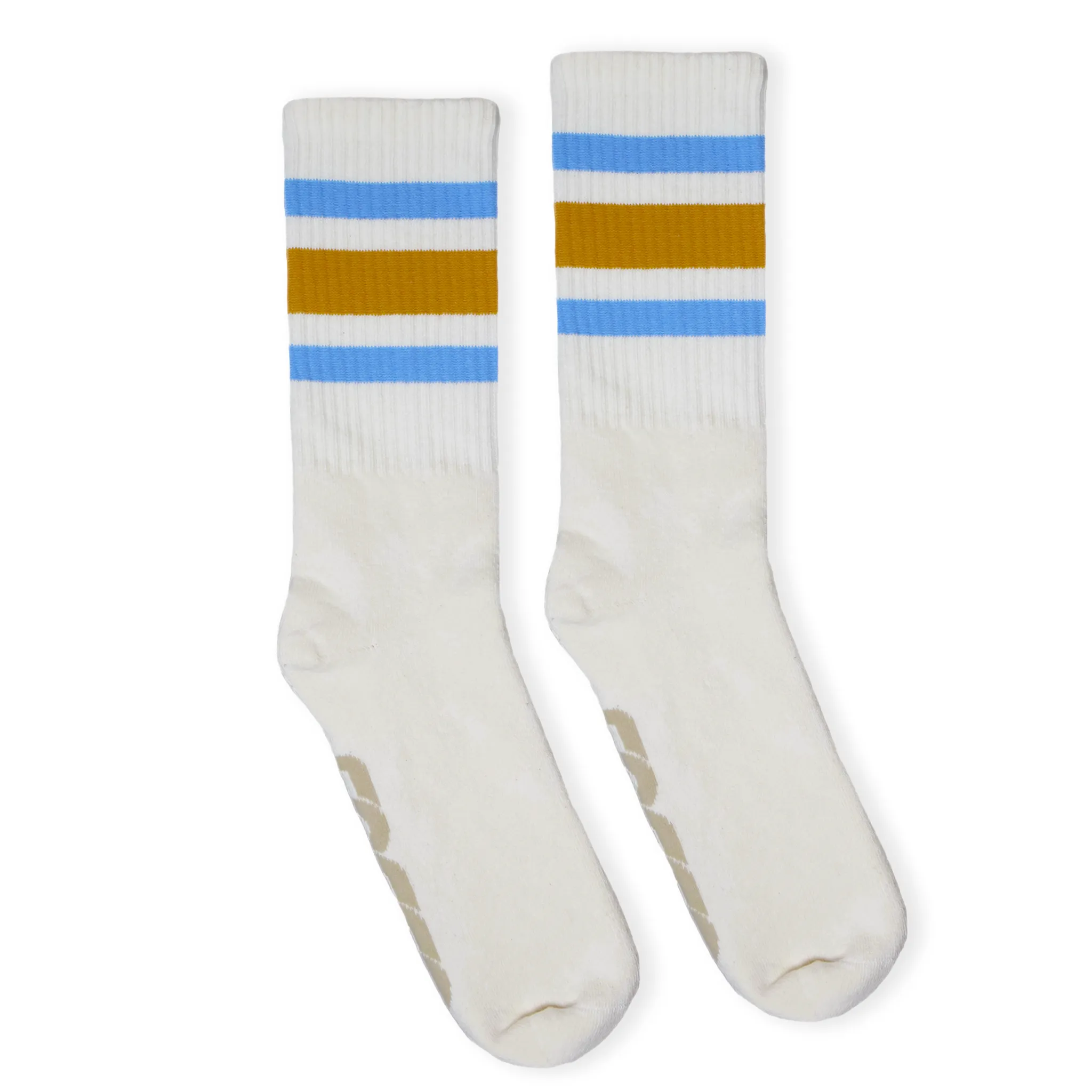 SOCCO Naturals | Columbia Blue & Brass Stripes