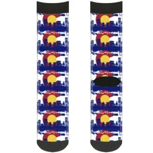 Sock Pair - Polyester - Colorado Skyline Mountains - CREW