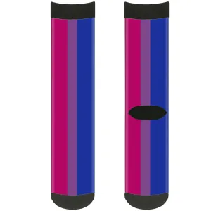Sock Pair - Polyester - Flag Bisexual Pink Purple Blue - CREW
