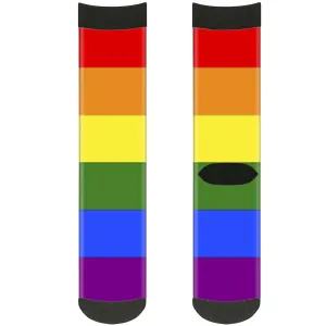Sock Pair - Polyester - Flag Pride Rainbow - CREW