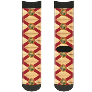 Sock Pair - Polyester - Florida Flag Continuous Vintage - CREW