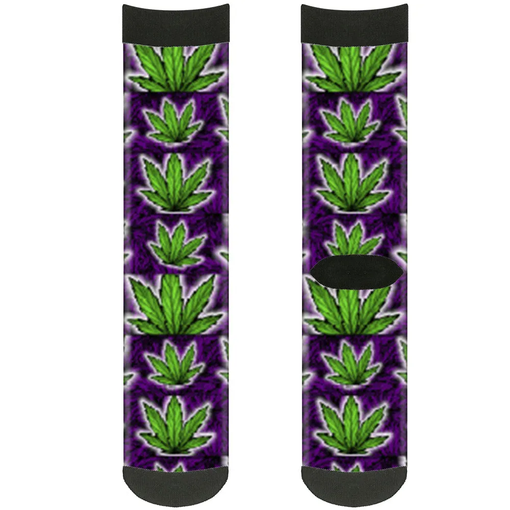Sock Pair - Polyester - Marijuana Haze Purple - CREW