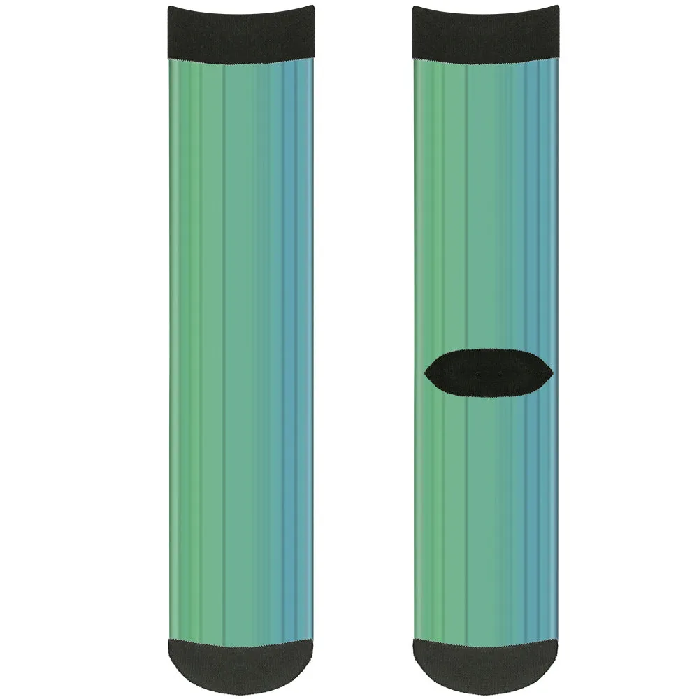 Sock Pair - Polyester - Teal Ombre - CREW