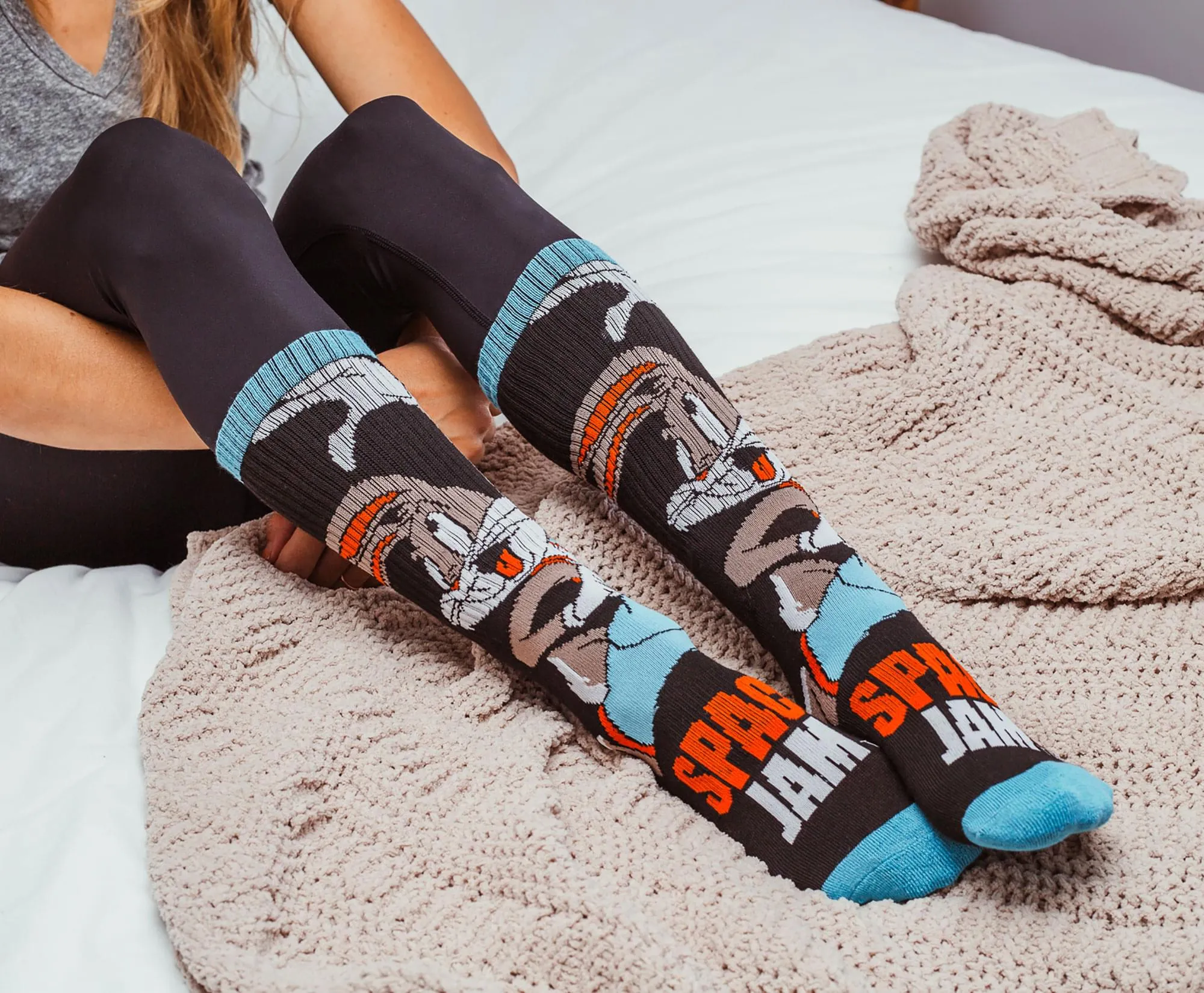 Space Jam Unisex Athletic Crew Socks | 2 Pairs | Size 6-12