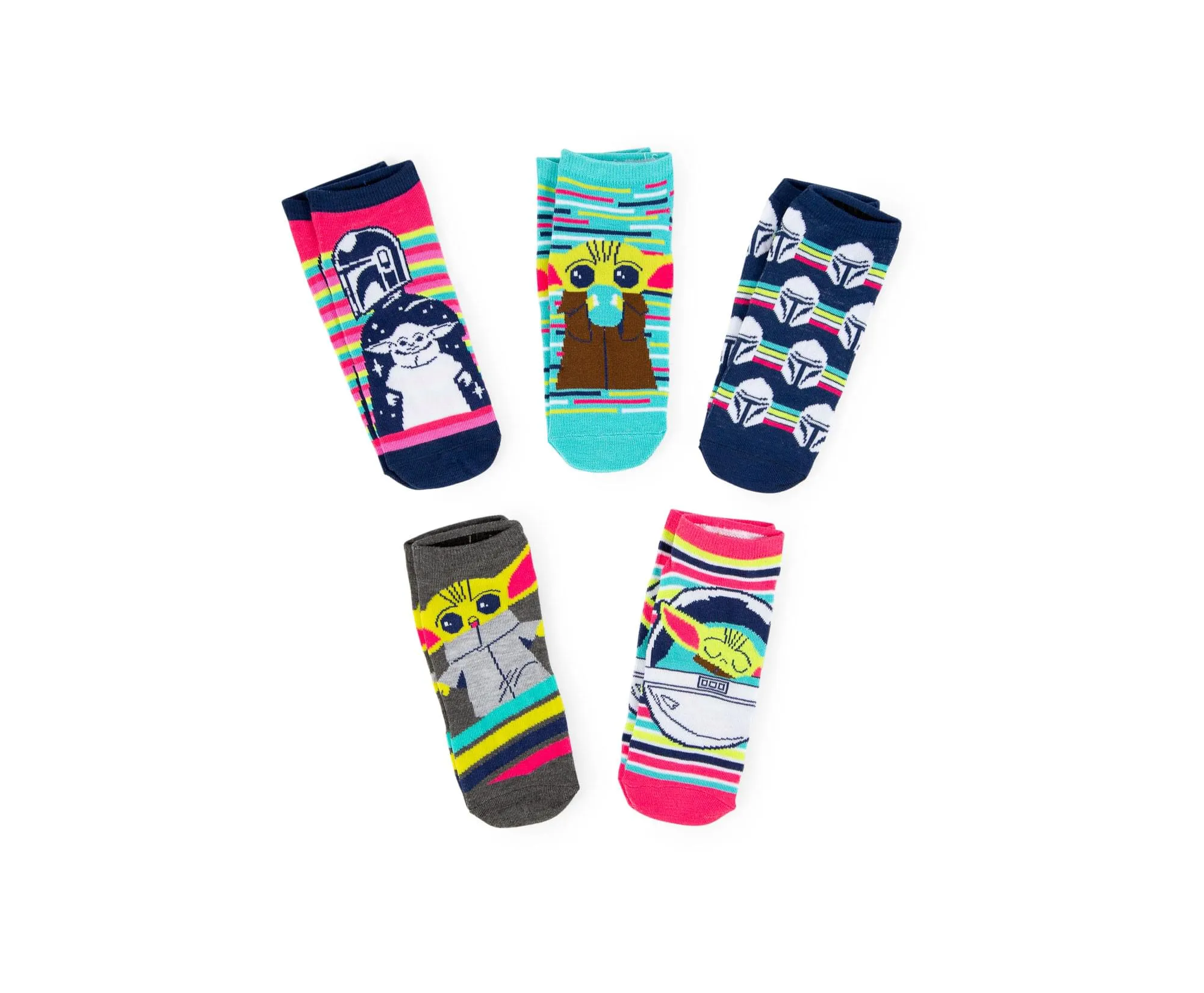 Star Wars: The Mandalorian Unisex Low-Cut Socks | Set A | 5 Pairs | Size 4-10