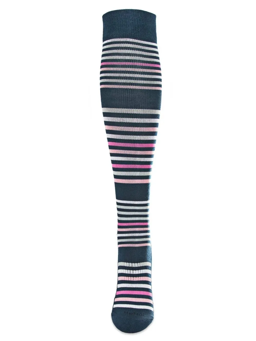 Stripe Design Bamboo Blend Knee High Compression Socks Navy