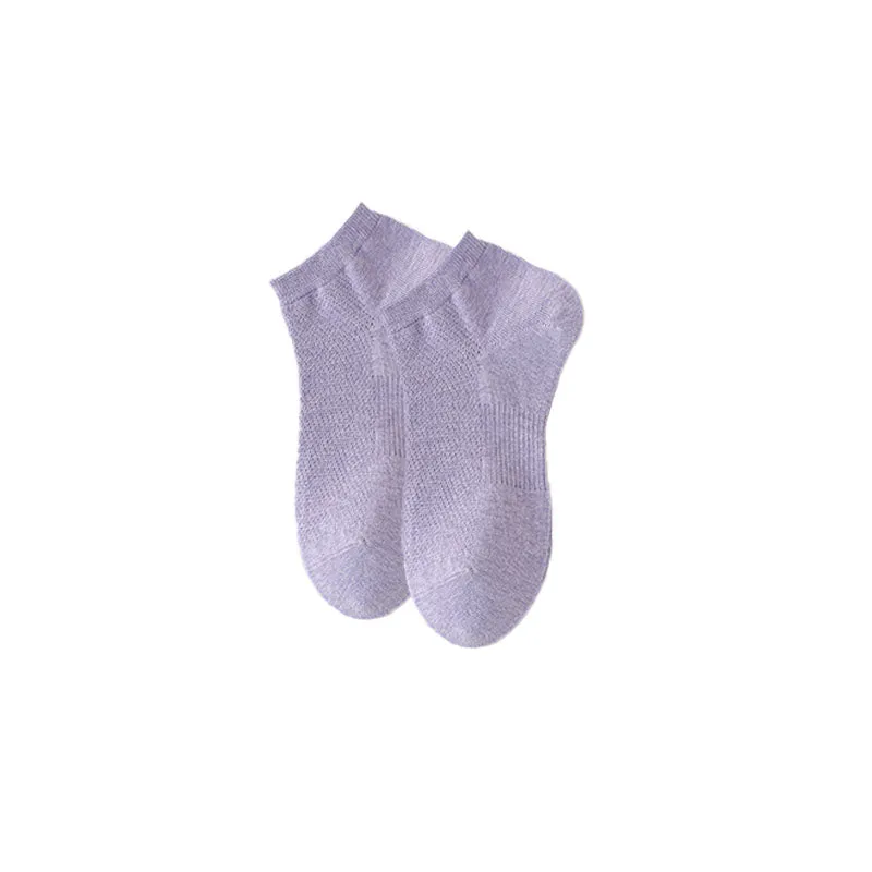 Sweetnana Multicolor Low Cut Socks No Show Socks Women's Solid Mesh Socks Breathable Cotton Socks
