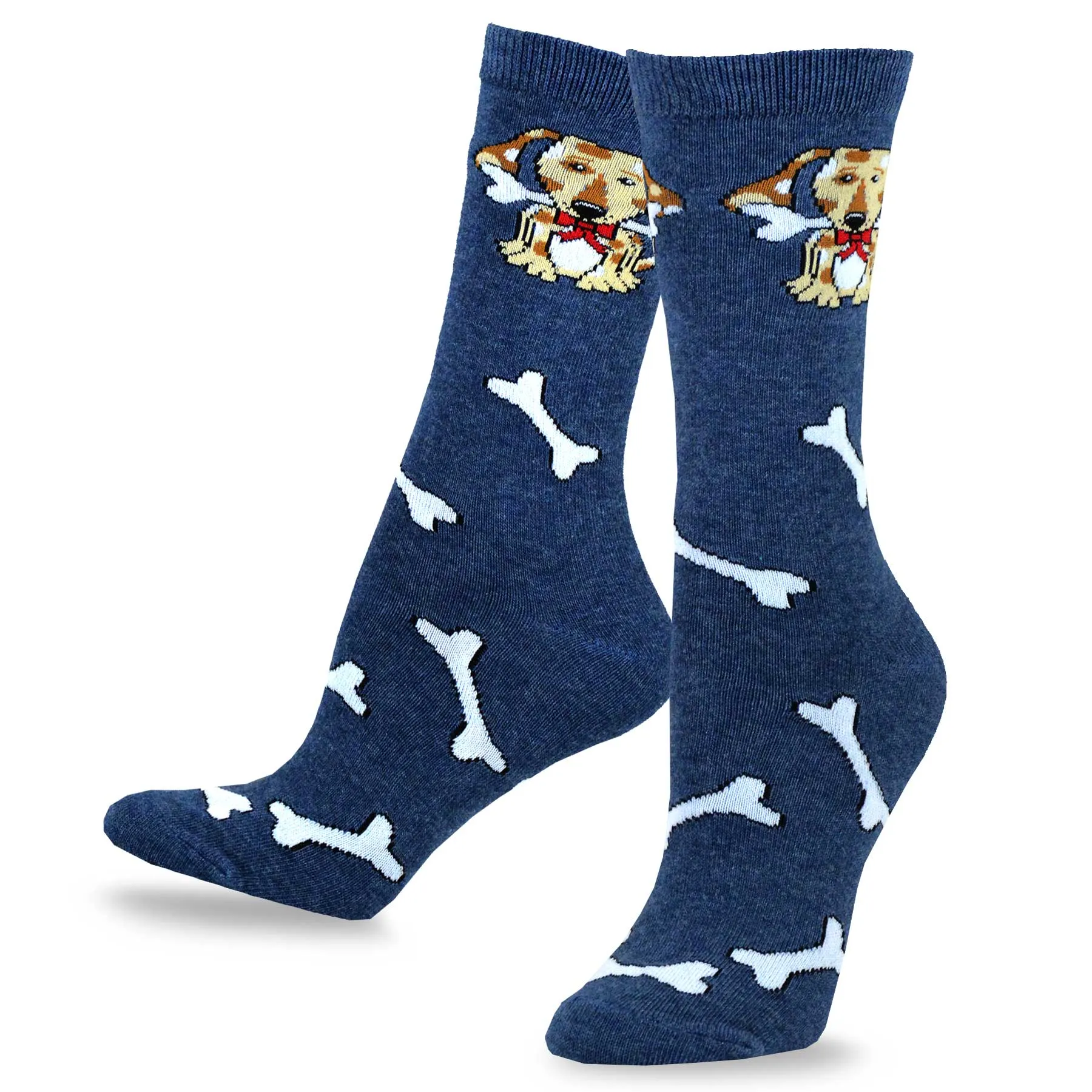 TeeHee Socks Women's Novelty Cotton Crew Spotted Dog 3-Pack (11133)