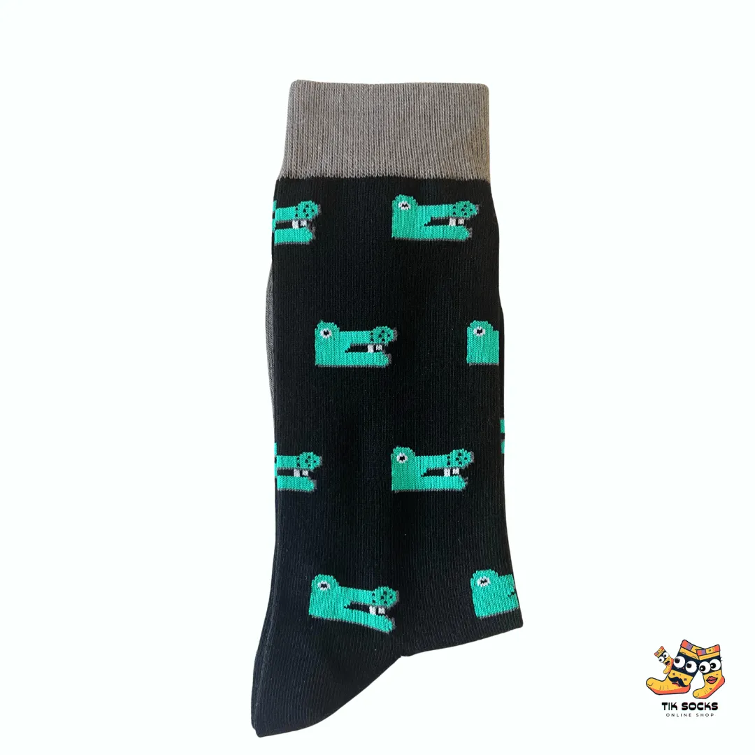 TikSocks|Fun Socks-Crocodile Black Socks