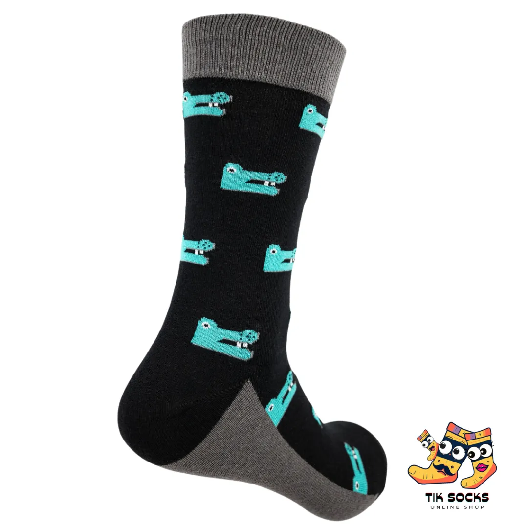 TikSocks|Fun Socks-Crocodile Black Socks