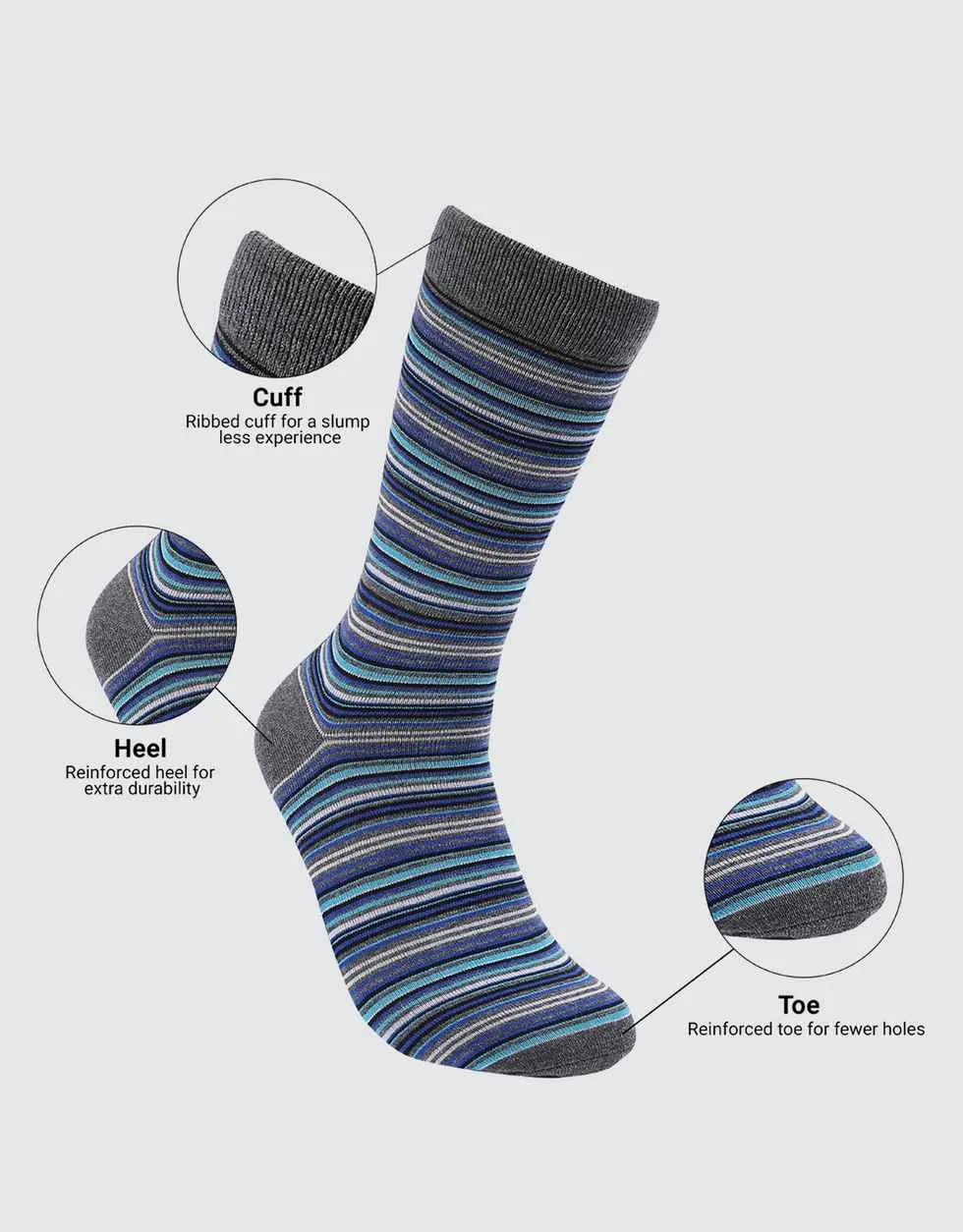 Uptown Sapphire Dress Crew Socks 6 Pack