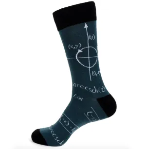 Urban-Peacock Men's Novelty Crew Socks - Mathematics - Green