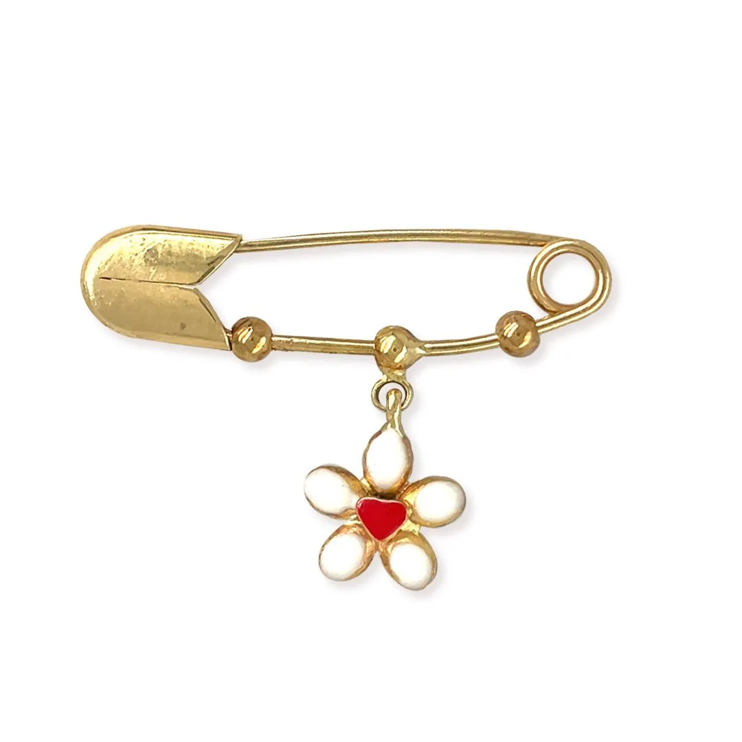 White Flower Baby Pin