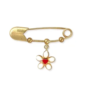 White Flower Baby Pin