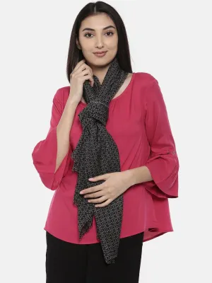 Women Grey & Black Geometric Printed Shawl