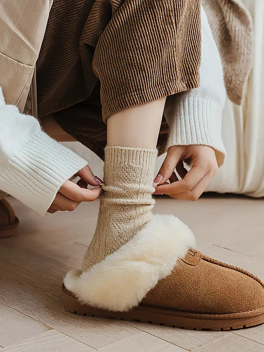 Women Solid Wool Socks