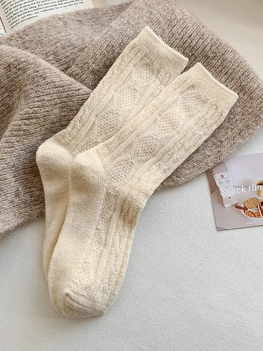 Women Solid Wool Socks