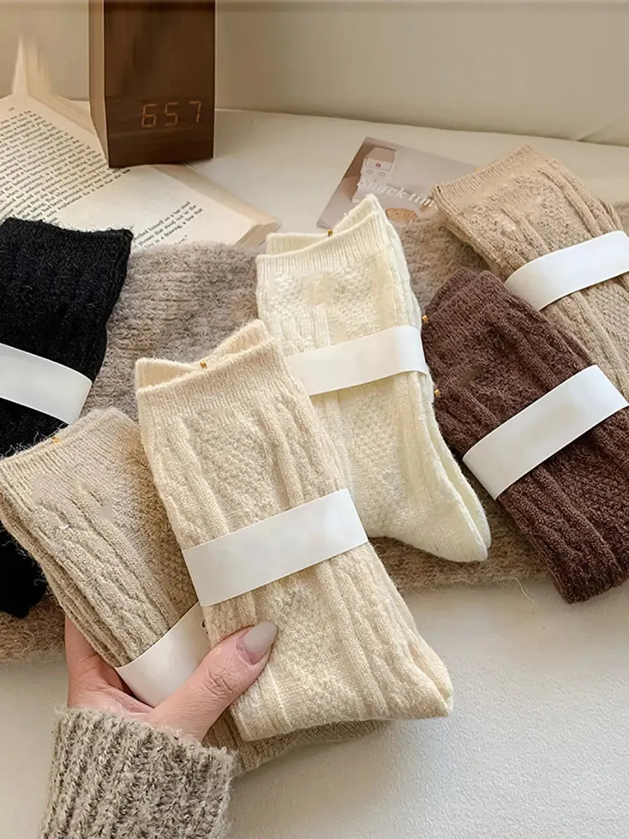 Women Solid Wool Socks