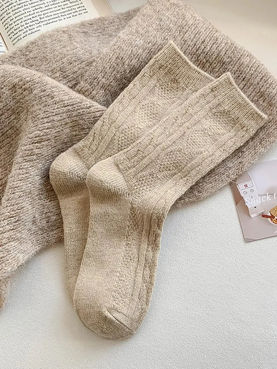 Women Solid Wool Socks