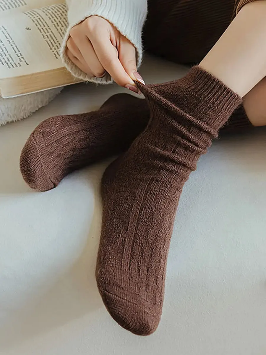 Women Solid Wool Socks