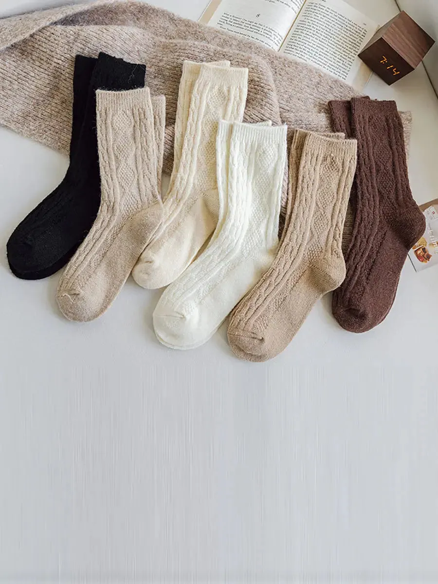 Women Solid Wool Socks