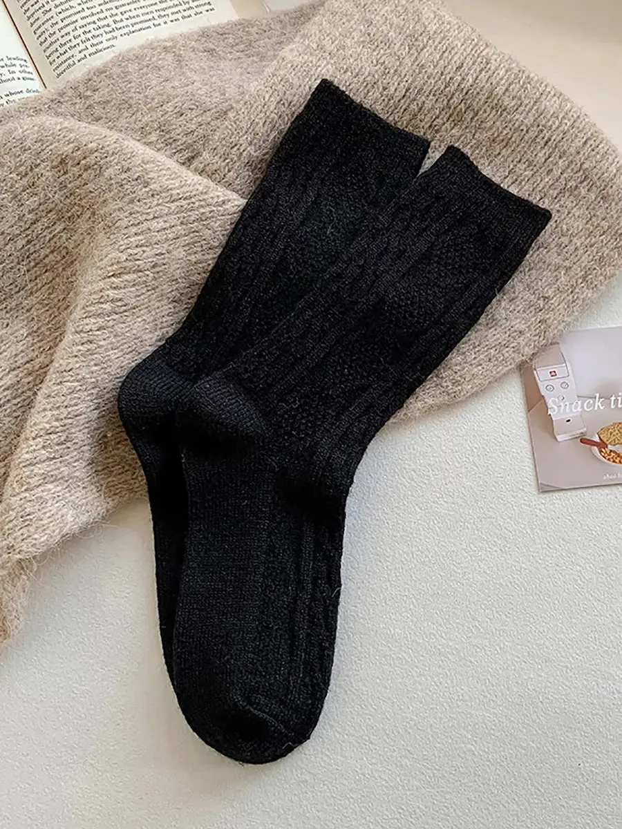 Women Solid Wool Socks