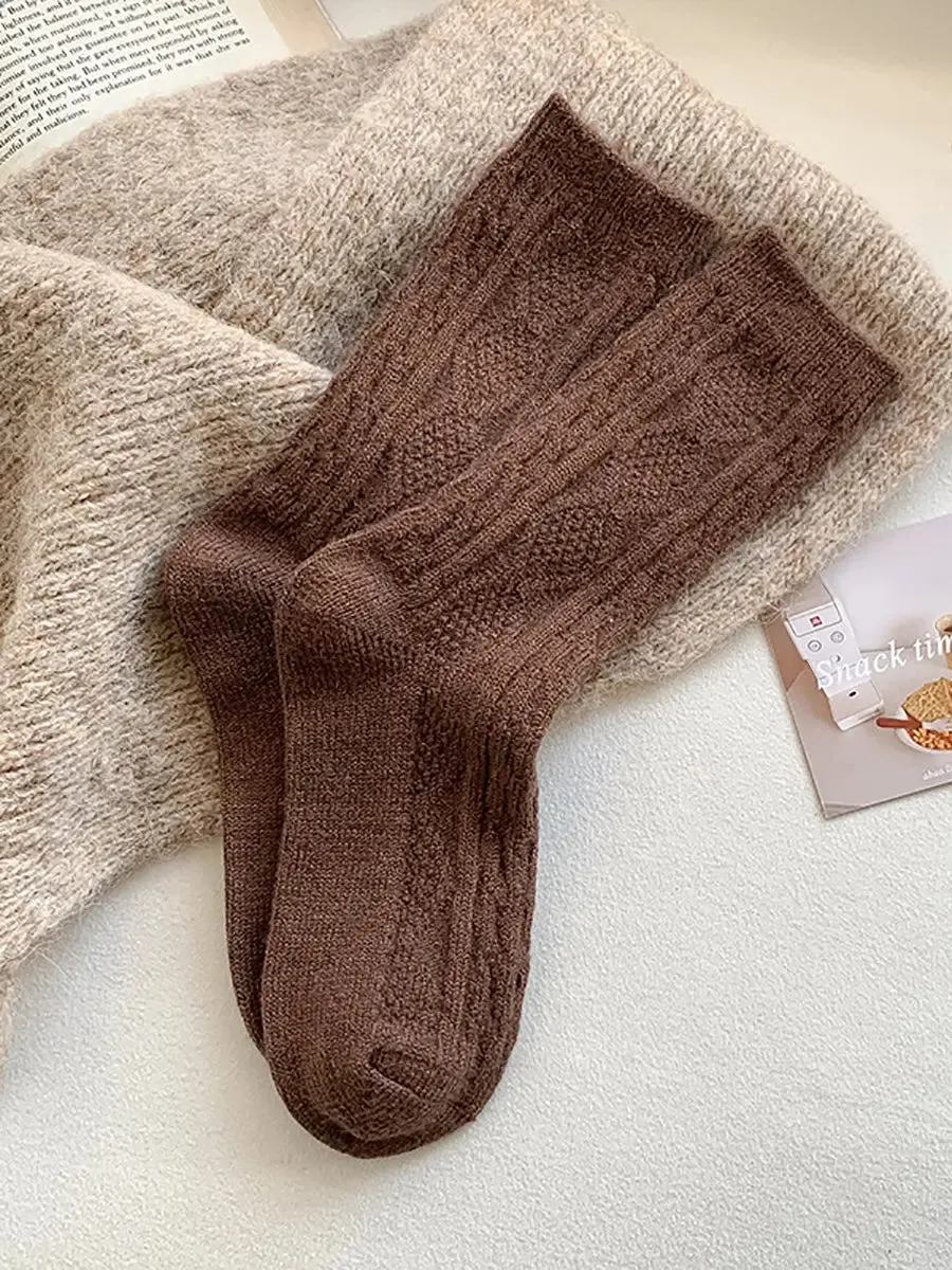 Women Solid Wool Socks