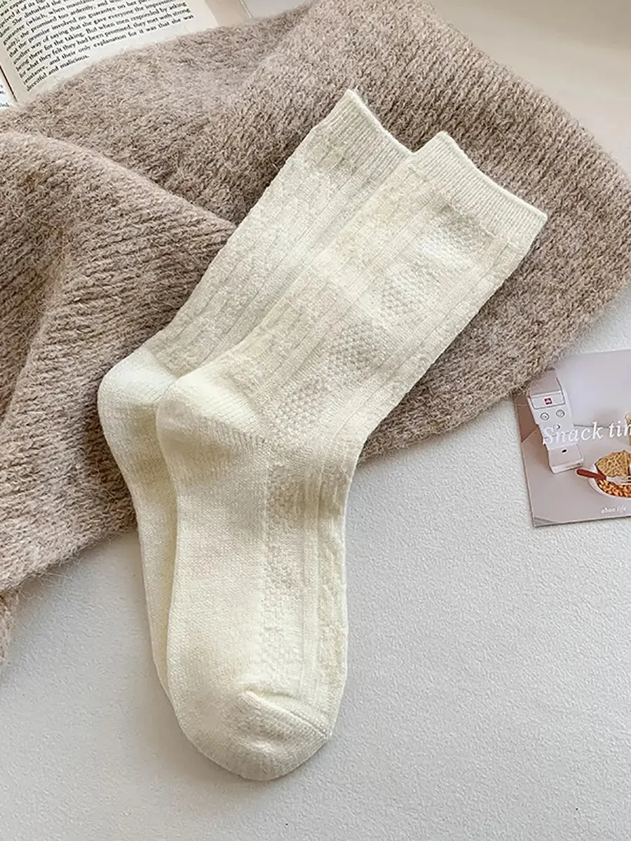 Women Solid Wool Socks