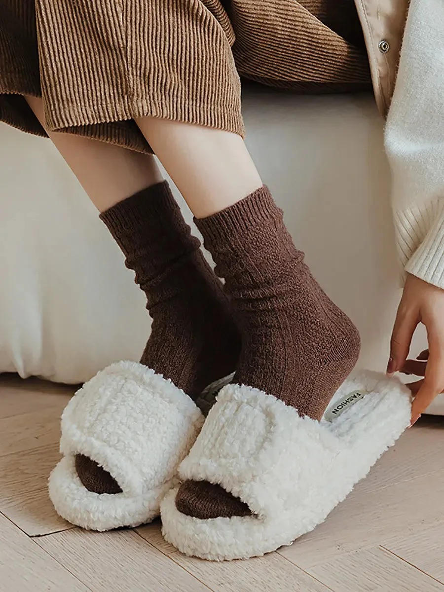 Women Solid Wool Socks