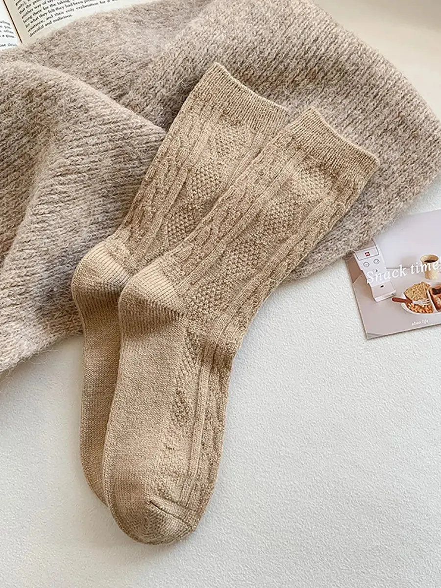 Women Solid Wool Socks